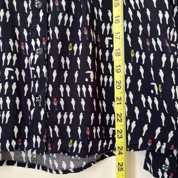 Anthropologie Maeve Wynwood Parrot BIrd Button Down Blouse Womens 0 - Picture 10 of 12